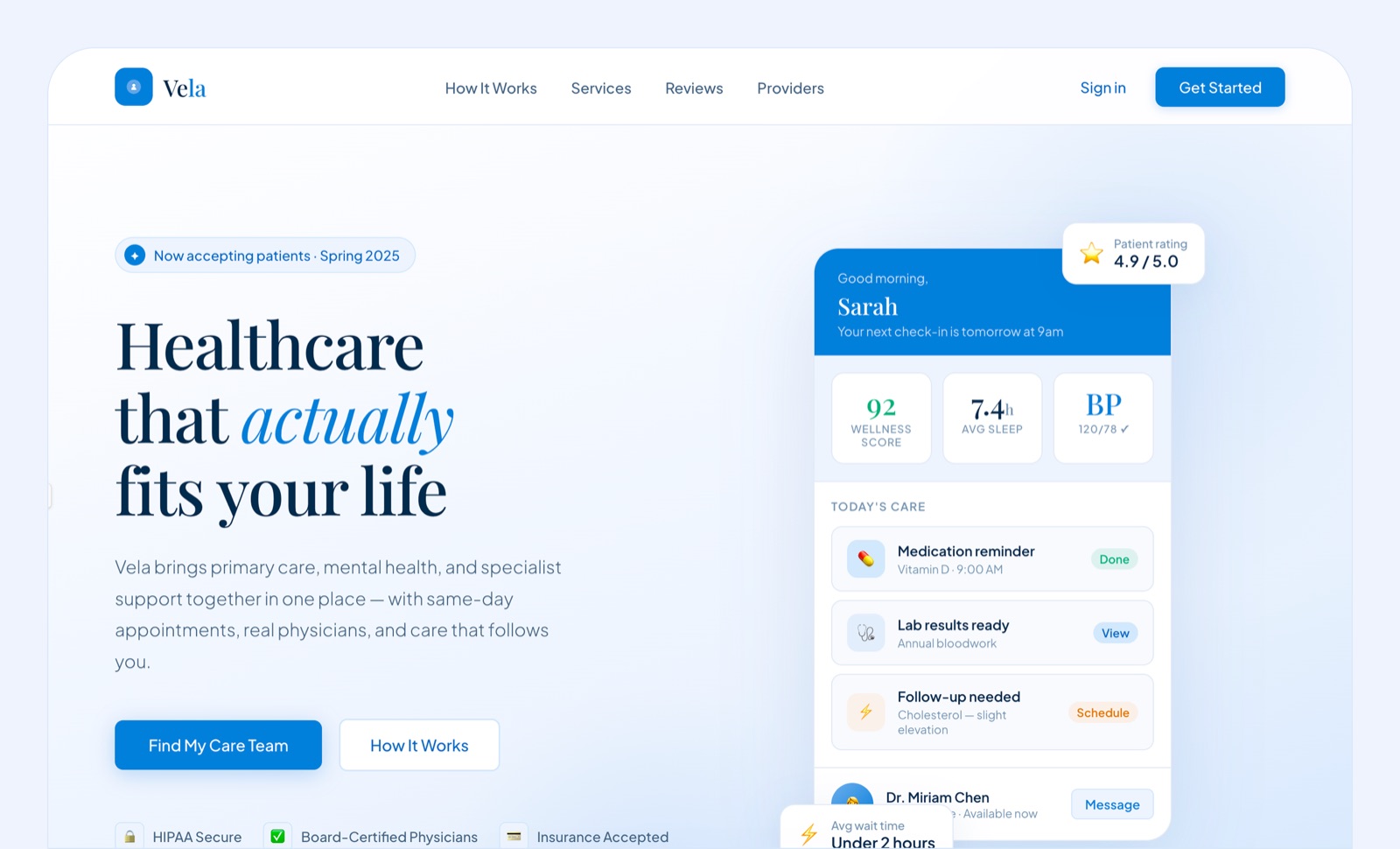 Vela Health case study preview