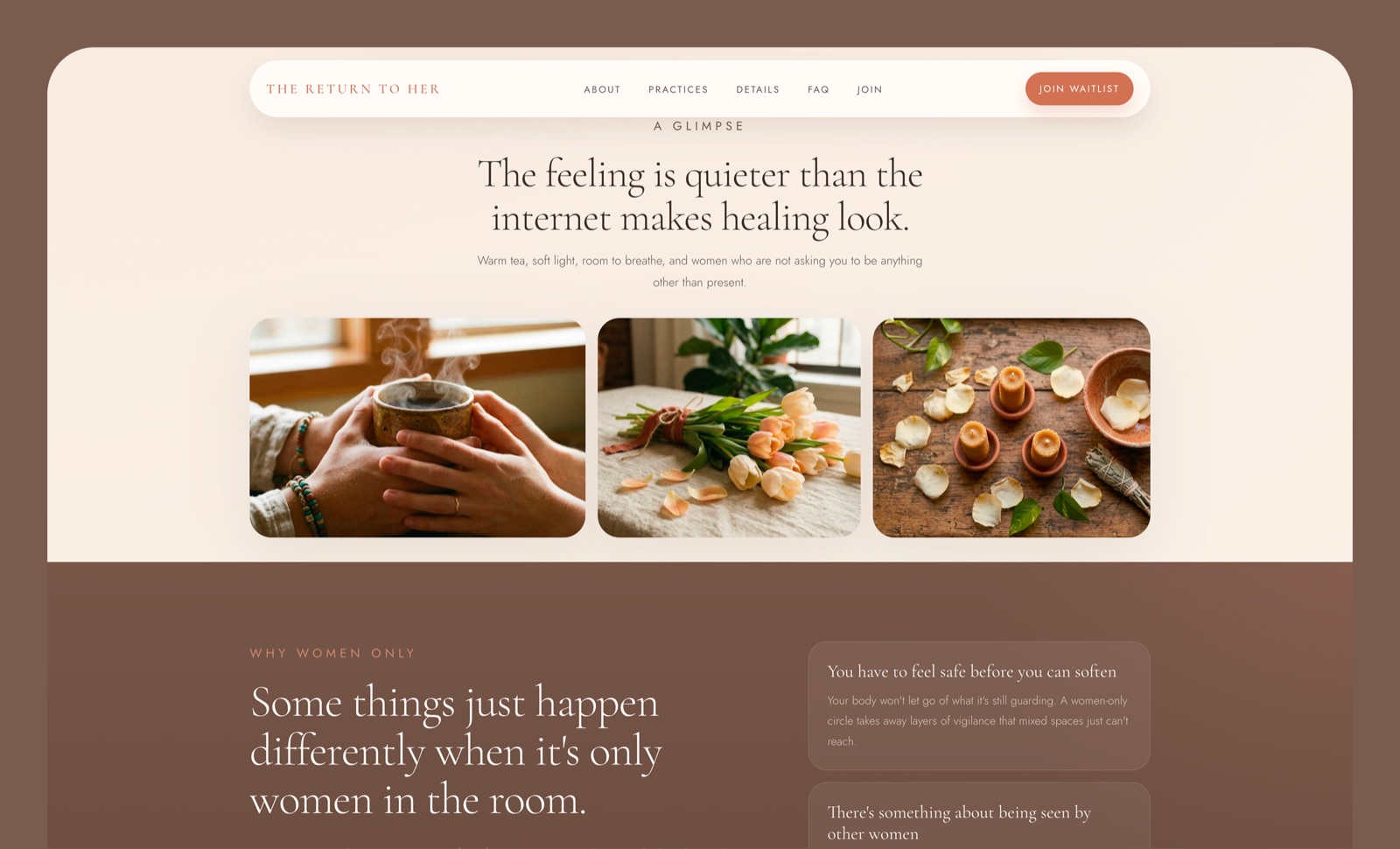 Return to Her website preview