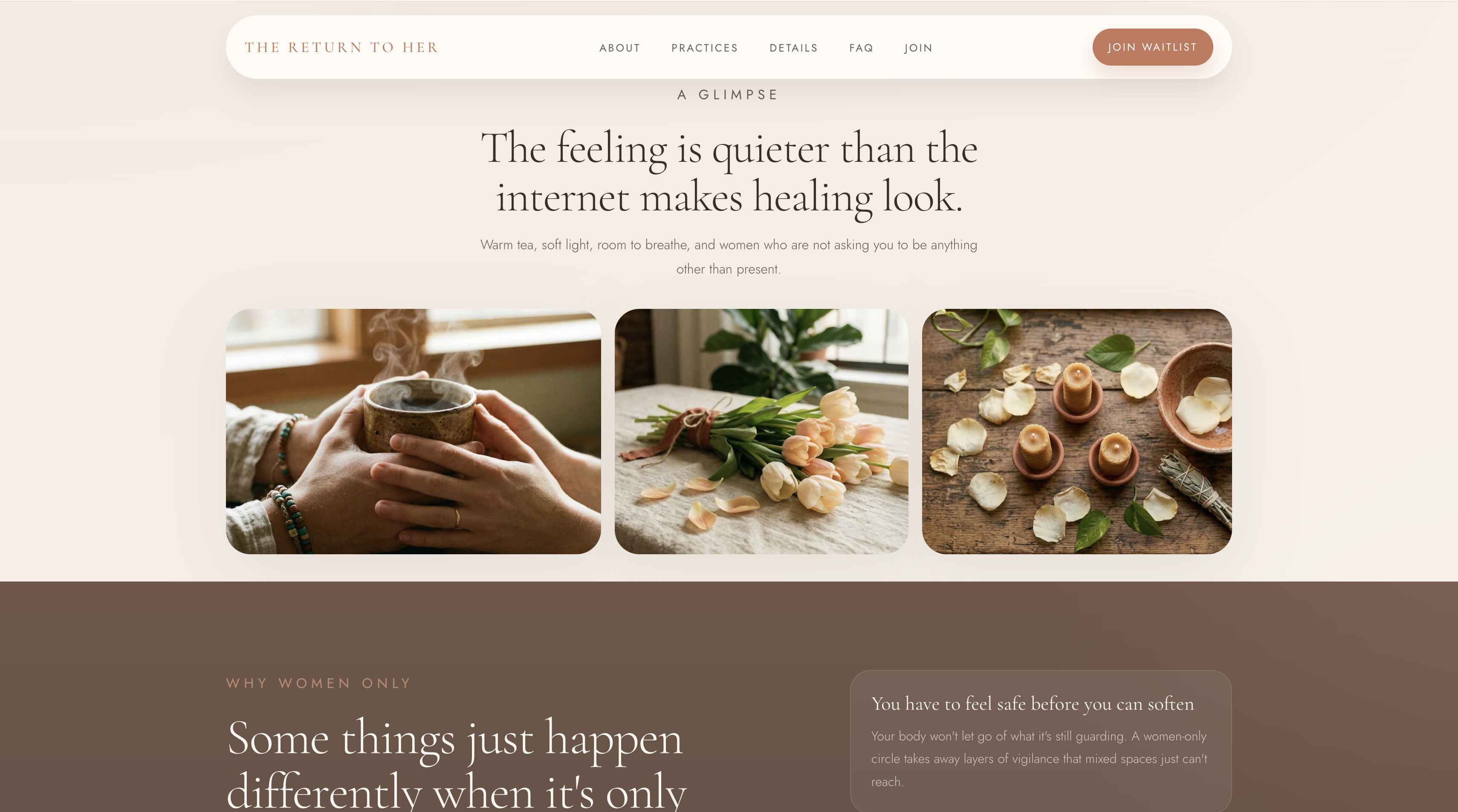 Return to Her website preview