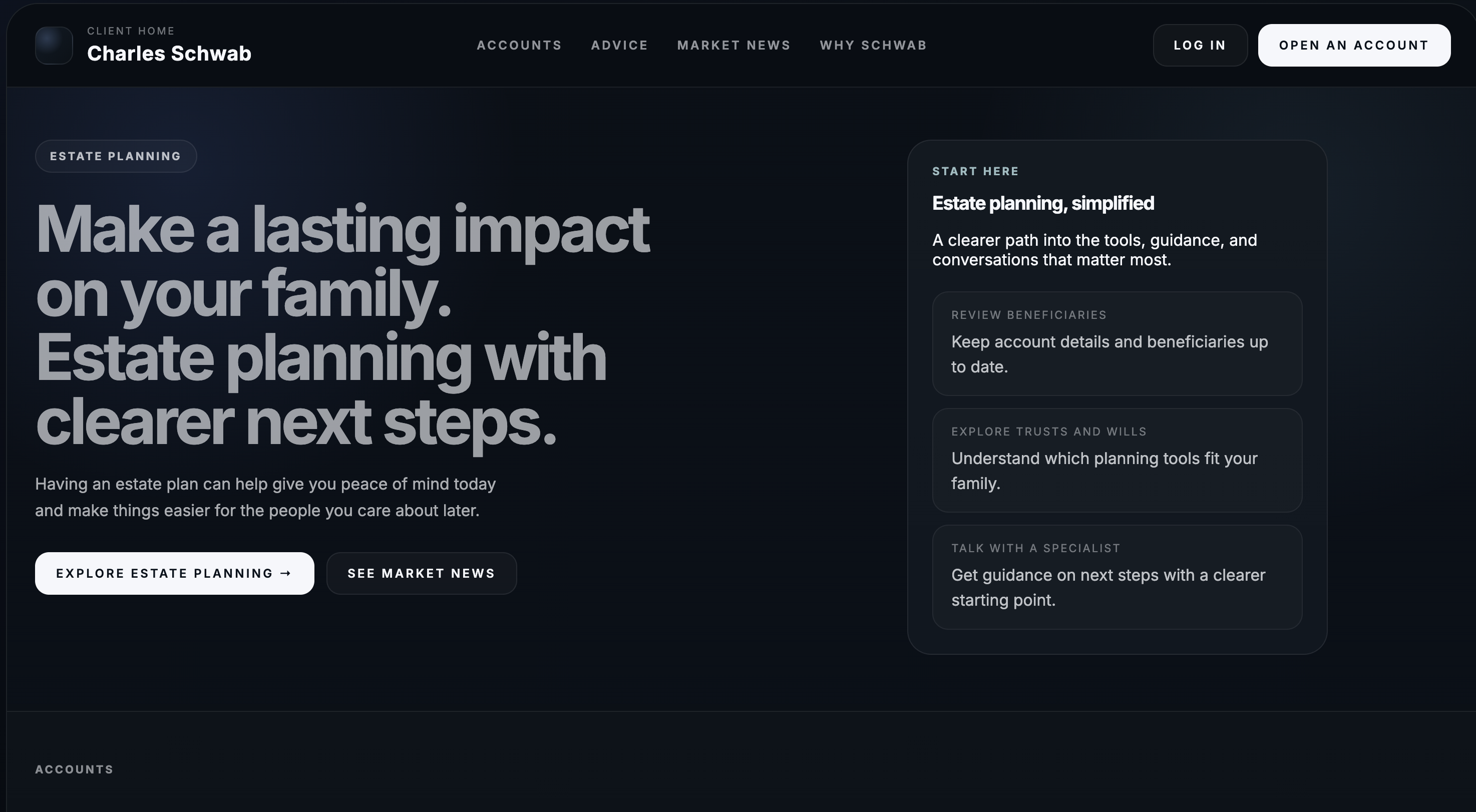 Charles Schwab redesign preview